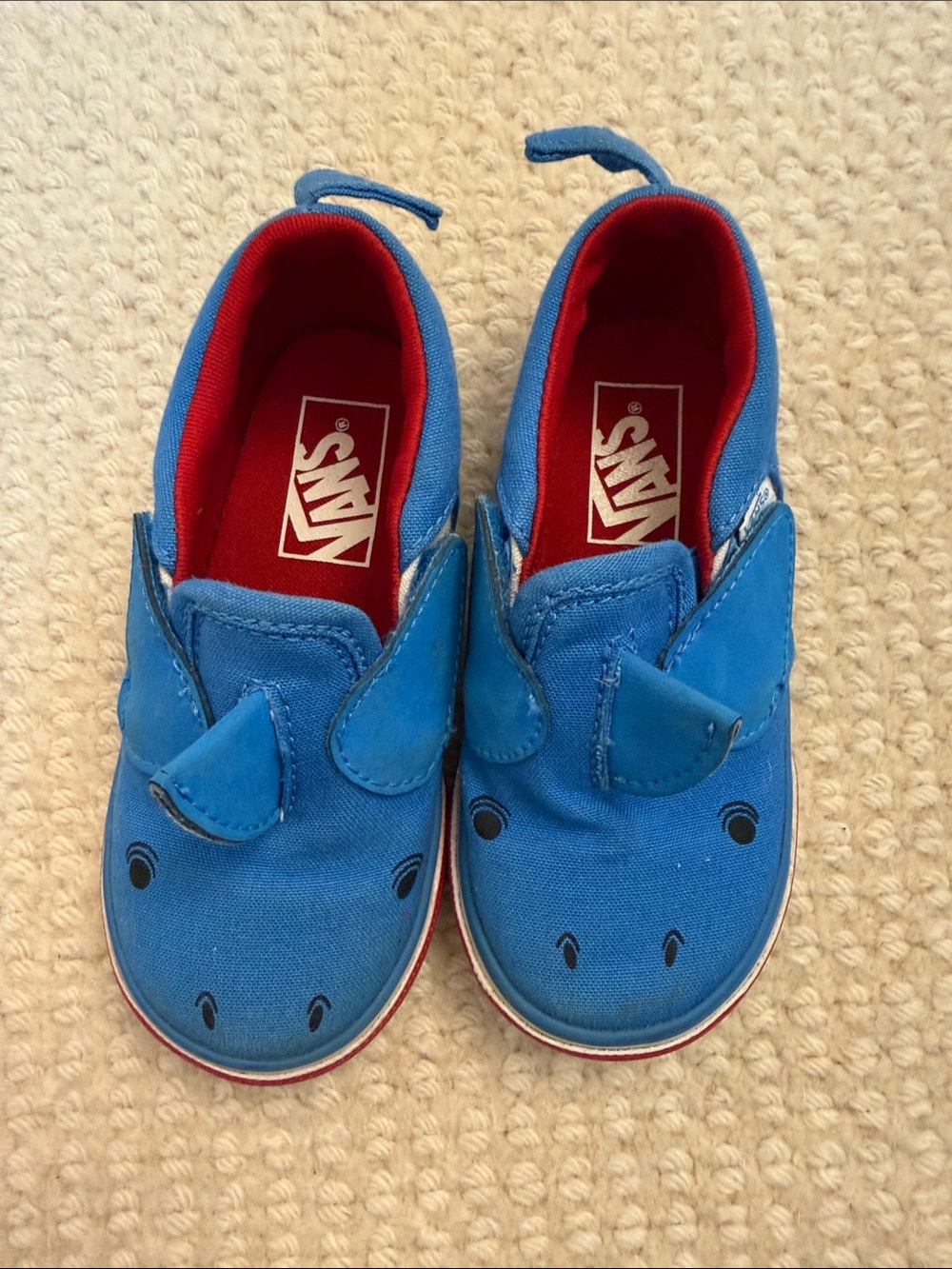 Vans Kids Blue Slip-On Shark Canvas Shoes